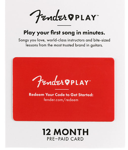 FENDER PLAY PREPAID CARDS 6 Month Guitar Lessons Teaching